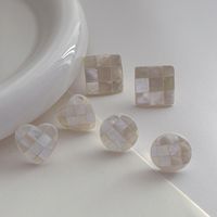 Simple Style Round Square Heart Shape Shell Polishing Women's Ear Studs 1 Pair main image 5