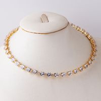 Estilo Ig Brillante Oval Gotitas De Agua Forma De Corazón Cobre Enchapado Embutido Circón Collar 1 Pieza sku image 17