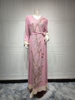 Ab330 Muslim Robe Sequin Embroider Fashion Abaya Middle East Women's Clothing Arab Clothing Home Leisure sku image 1