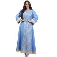 Ab330 Muslim Robe Sequin Embroider Fashion Abaya Middle East Women's Clothing Arab Clothing Home Leisure main image 4