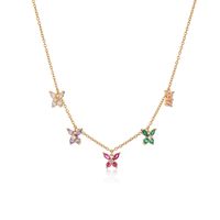 Casual Sweet Butterfly Copper 18k Gold Plated Zircon Pendant Necklace In Bulk main image 3
