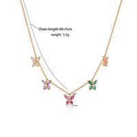 Casual Sweet Butterfly Copper 18k Gold Plated Zircon Pendant Necklace In Bulk main image 2