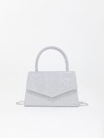Champagne Silver Polyester Solid Color Square Evening Bags sku image 3