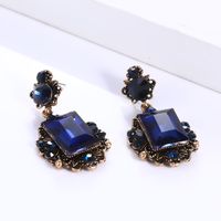 Wholesale Jewelry Ig Style Exaggerated Square Alloy Glass Inlay Ear Studs sku image 1