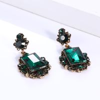 Wholesale Jewelry Ig Style Exaggerated Square Alloy Glass Inlay Ear Studs sku image 3