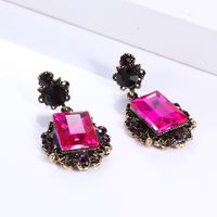 Wholesale Jewelry Ig Style Exaggerated Square Alloy Glass Inlay Ear Studs sku image 2
