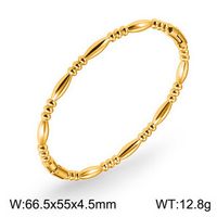 Estilo IG Viajar Diariamente Bambú Acero Titanio Chapados en oro de 18k Brazalete Al Mayoreo sku image 9