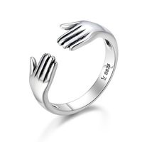 Casual Streetwear Feather Sterling Silver Zircon Open Rings In Bulk sku image 5