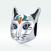 Casual Animal Cat Sterling Silver Inlay Zircon Jewelry Accessories main image 2