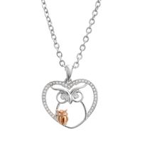 Cute Simple Style Classic Style Owl Copper Plating Inlay Zircon Silver Plated Pendant Necklace main image 1