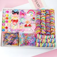 Fashion Flower Plastic Hair Clip Hair Tie 1 Set sku image 29