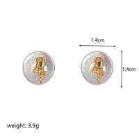 1 Pair Retro Flower Plating Metal Inlay Copper Freshwater Pearl Agate 18k Gold Plated Drop Earrings sku image 1