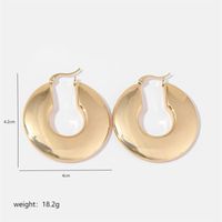 1 Pair Simple Style Solid Color Commute Geometric Semicircle Circle Plating Stainless Steel 18K Gold Plated Earrings main image 2