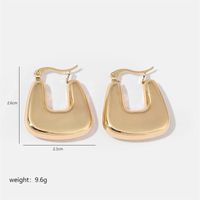 1 Pair Simple Style Solid Color Commute Geometric Semicircle Circle Plating Stainless Steel 18K Gold Plated Earrings sku image 10