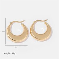 1 Pair Simple Style Solid Color Commute Geometric Semicircle Circle Plating Stainless Steel 18K Gold Plated Earrings sku image 11