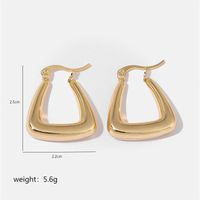 1 Pair Simple Style Solid Color Commute Geometric Semicircle Circle Plating Stainless Steel 18K Gold Plated Earrings sku image 1