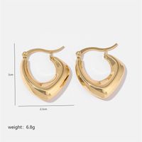 1 Pair Simple Style Solid Color Commute Geometric Semicircle Circle Plating Stainless Steel 18K Gold Plated Earrings sku image 2