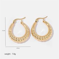 1 Pair Simple Style Solid Color Commute Geometric Semicircle Circle Plating Stainless Steel 18K Gold Plated Earrings sku image 3
