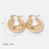 1 Pair Simple Style Solid Color Commute Geometric Semicircle Circle Plating Stainless Steel 18K Gold Plated Earrings sku image 7