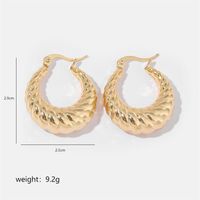 1 Pair Simple Style Solid Color Commute Geometric Semicircle Circle Plating Stainless Steel 18K Gold Plated Earrings sku image 5