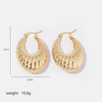 1 Pair Simple Style Solid Color Commute Geometric Semicircle Circle Plating Stainless Steel 18K Gold Plated Earrings sku image 12