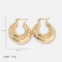 1 Pair Simple Style Solid Color Commute Geometric Semicircle Circle Plating Stainless Steel 18K Gold Plated Earrings sku image 6