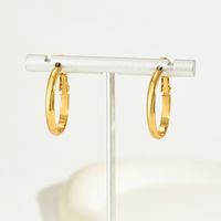 1 Pair IG Style Basic Round Plating 201 Stainless Steel 18K Gold Plated Earrings main image 3