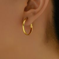 1 Pair IG Style Basic Round Plating 201 Stainless Steel 18K Gold Plated Earrings main image 5