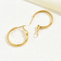 1 Pair IG Style Basic Round Plating 201 Stainless Steel 18K Gold Plated Earrings main image 2