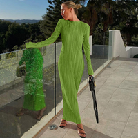 Women's Regular Dress Casual Elegant Round Neck Long Sleeve Solid Color Maxi Long Dress Street main image 8