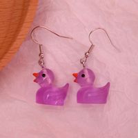 Wholesale Jewelry Cartoon Style Duck Resin Drop Earrings sku image 13