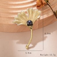 Élégant Glamour Couronne La Plume Fleur Le Cuivre Placage Incruster Perles Artificielles Zircon Femmes Broches 1 Pièce sku image 4