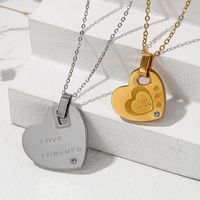 Ig Style Romantic Commute Heart Shape Stainless Steel Pendant Necklace sku image 1