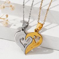 Ig Style Romantic Commute Heart Shape Stainless Steel Pendant Necklace sku image 4