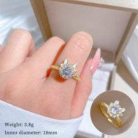 Luxurious Simple Style Heart Shape Artificial Gemstones Titanium Steel Brass Wholesale Rings Necklace sku image 1
