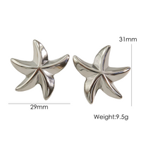 1 Pair Casual Marine Style Starfish 304 Stainless Steel 14K Gold Plated Ear Studs main image 3
