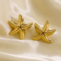 1 Pair Casual Marine Style Starfish 304 Stainless Steel 14K Gold Plated Ear Studs main image 5