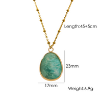 Wholesale Elegant Luxurious Simple Style Solid Color 304 Stainless Steel Copper Plating Inlay Natural Stone Solitaire Necklace sku image 3