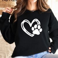 Women's Hoodies Long Sleeve Printing Streetwear Heart Shape sku image 6