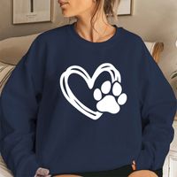 Women's Hoodies Long Sleeve Printing Streetwear Heart Shape sku image 11