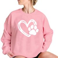 Women's Hoodies Long Sleeve Printing Streetwear Heart Shape sku image 16