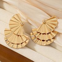 1 Pair Glam Exaggerated Sector Plating Alloy 14k Gold Plated Drop Earrings main image 3