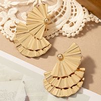 1 Pair Glam Exaggerated Sector Plating Alloy 14k Gold Plated Drop Earrings main image 5