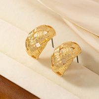 1 Pair Retro Classic Style Geometric Plating Alloy 14k Gold Plated Ear Studs main image 5
