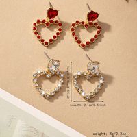 1 Pair Romantic Sweet Heart Shape Plating Inlay Alloy Glass 14k Gold Plated Drop Earrings main image 2