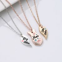 Simple Style Heart Shape Alloy Enamel Plating Mother's Day Mother&daughter Pendant Necklace sku image 2