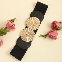 Vacation Modern Style Classic Style Round Pu Leather Alloy Buckle Women's Woven Belts main image 6