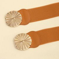 Vacation Modern Style Classic Style Round Pu Leather Alloy Buckle Women's Woven Belts main image 8