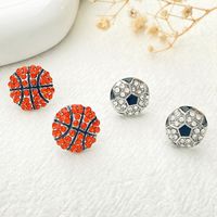 1 Pair Streetwear Sports Basketball Football Inlay Alloy Artificial Diamond Ear Studs main image 3