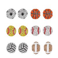 1 Pair Streetwear Sports Basketball Football Inlay Alloy Artificial Diamond Ear Studs main image 5